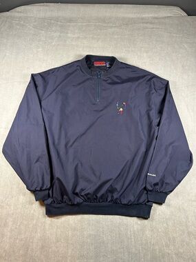 Pivot Rules Men's Navy Quarter-Zip Windbreaker Pullover - Medium